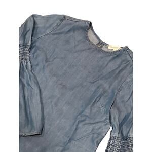 Chambray Bell Sleeve Tunic Beach Lunch Lounge, Lyocel‎ L/S Shirt, Size XS, KB47
